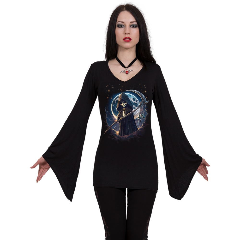 Spiral - Reaperette Longsleeve top - Zwart